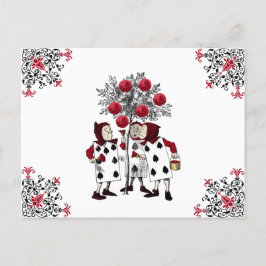 Vintages Rotes Malen der Rose Postkarte