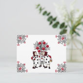 Vintages Rotes Malen der Rose Postkarte (Stehend Vorderseite)