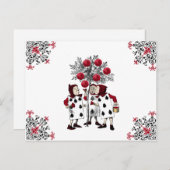 Vintages Rotes Malen der Rose Postkarte (Vorne/Hinten)