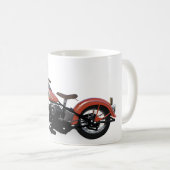Vintages Rotes Motorrad Kaffeetasse (VorderseiteRechts)