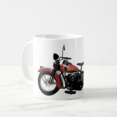 Vintages Rotes Motorrad Kaffeetasse (Vorderseite Links)