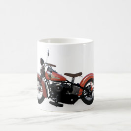 Vintages Rotes Motorrad Kaffeetasse