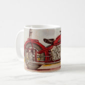 Vintages rotes Motorrad Kaffeetasse (Vorderseite Links)