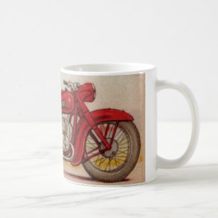 Vintages rotes Motorrad Kaffeetasse