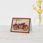 Vintages rotes Motorrad Karte (Gelbe Blume)