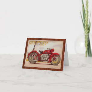 Vintages rotes Motorrad Karte