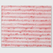 Vintages rotes musikalisches Blatt Geschenkpapier (Flach)