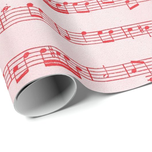 Vintages rotes musikalisches Blatt Geschenkpapier (Rolleneckpunkt)