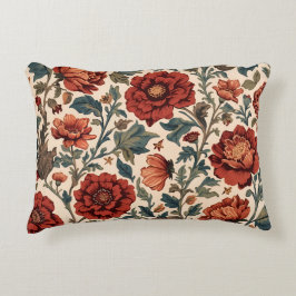 Vintages rotes Muster Dekokissen