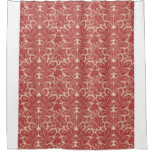 Vintages rotes Muster Duschvorhang (Vorderseite)