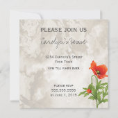 VINTAGES ROTES POPPIES-BRAUTPARTY EINLADUNG (Rückseite)