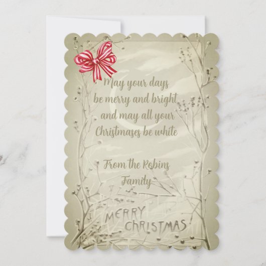 Vintages Rotes Ribbon, alter Stil Weihnachten (Vorderseite)