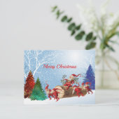 Vintages Rotes Santa Log Aquarellbäume Weihnachten (Stehend Vorderseite)