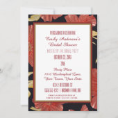 Vintages Rotes Schwarzes Brautparty Einladung (Vorderseite)