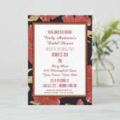 Vintages Rotes Schwarzes Brautparty Einladung (Stehend Vorderseite)