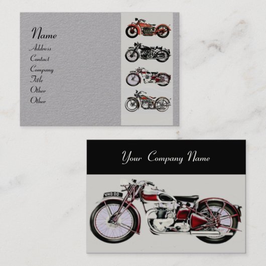 VINTAGES rotes Schwarzweißpapier Visitenkarte (Vorne/Hinten)