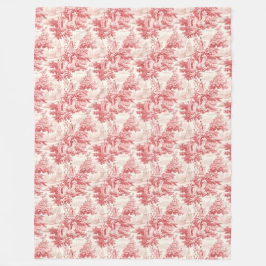 Vintages Rotes Stück Freude Fleecedecke (Vorderseite)