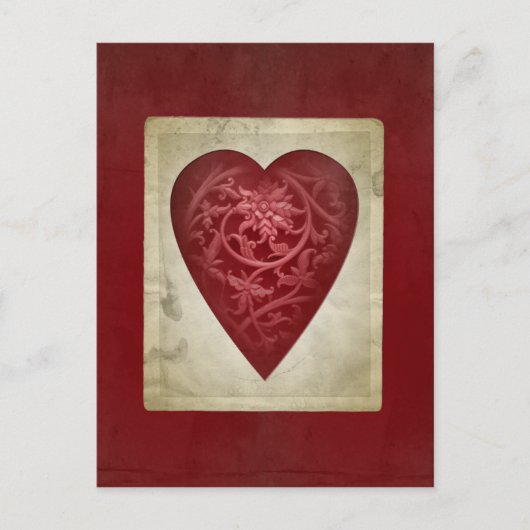 Vintages Rotes Valentine Feiertagspostkarte (Vorderseite)