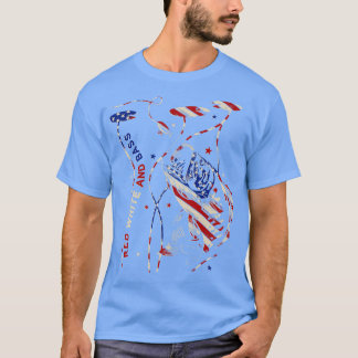 Vintages Rotes Weiß und Bass Fischen Largemouth Am T-Shirt