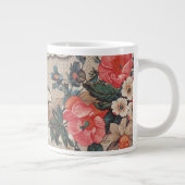 Vintages, rotes, weißes Blume Jumbo-Tasse (Rechts)