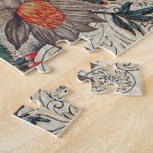 Vintages, rotes, weißes Blume Puzzle (Seite)