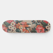 Vintages, rotes, weißes Blume Skateboard (Horizontal)