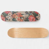 Vintages, rotes, weißes Blume Skateboard (Horizontal)