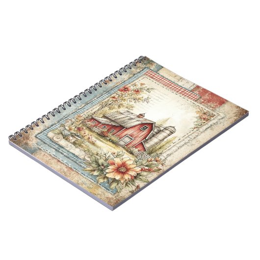 Vintages Rotkäppchen- und Bauernmuster Notizblock (Linke Seite)