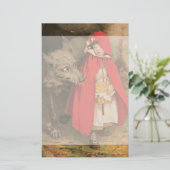 Vintages Rotkäppchen und großer schlechter Wolf Briefpapier (Stehend Vorderseite)