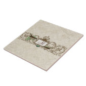 Vintages Rotkehlchen-Ei-blaues Fliese (Seite)