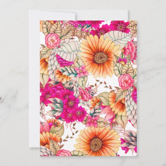 Vintages rötlich-blütenrosa rustikales Brautparty Einladung (Rückseite)