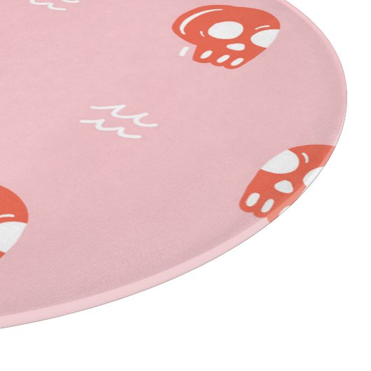 Vintages Rotschädelkopfmuster Schneidebrett (Ecke)