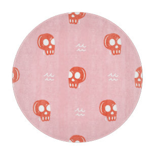 Vintages Rotschädelkopfmuster Schneidebrett