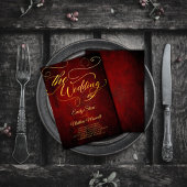 Vintages Rotschnitthaushalt, Goldkalligraphie Einladung