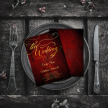 Vintages Rotschnitthaushalt, Goldkalligraphie