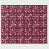 Vintages Rotweihnachtssnowflakes Packpapier (Flach)