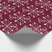 Vintages Rotweihnachtssnowflakes Packpapier (Ecke)