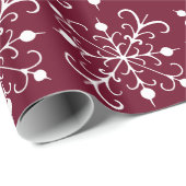 Vintages Rotweihnachtssnowflakes Packpapier (Rolleneckpunkt)