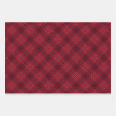 Vintages Rotwein, schwarz kariertes Diagonalmuster Geschenkpapier Set (Vorderseite 3)