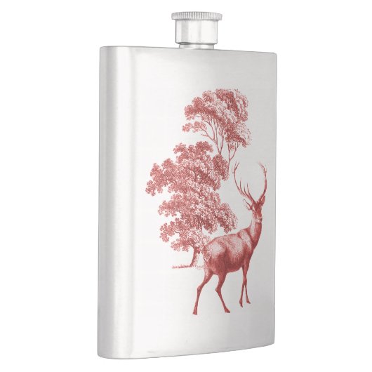 Vintages Rotwild im Wald Flachmann (Rechts)