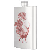 Vintages Rotwild im Wald Flachmann (Links)