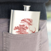 Vintages Rotwild im Wald Flachmann (Beispiel)