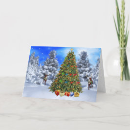 Vintages Rotwild-Weihnachten Feiertagskarte