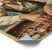 Vintages Roulette-Player-Poster mit Zitat Poster (Ecke)