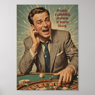 Vintages Roulette-Player-Poster mit Zitat Poster
