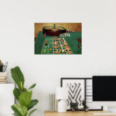 Vintages Roulette Table Casino Game, Gambling Chip Poster (Heimbüro)