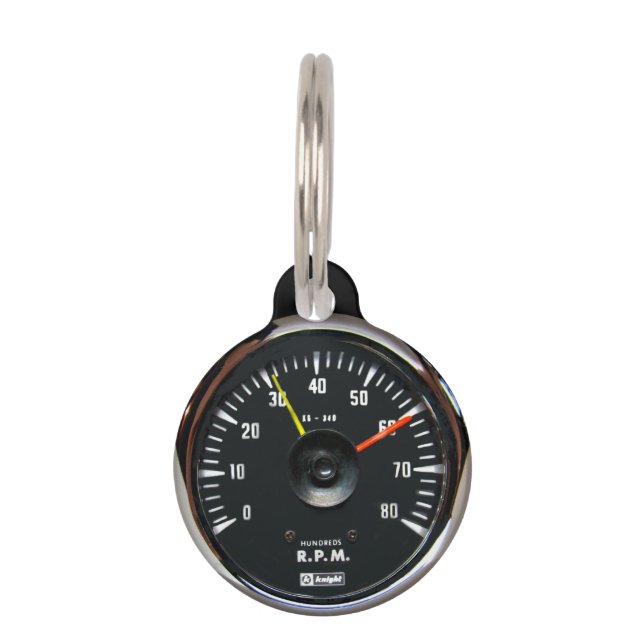 Vintages Round-Analog-Auto-Tachometer Haustiermarke (Vorderseite)
