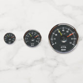 Vintages Round-Analog-Auto-Tachometer Konfetti (Vorderseiten)