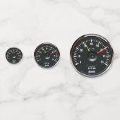 Vintages Round-Analog-Auto-Tachometer Konfetti (Rückseiten)