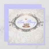 Vintages Royal Brautparty Tea Party Einladung (Vorne/Hinten)